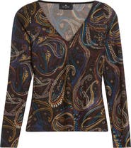 Etro Metallic Paisley Jersey Top