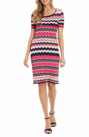 Stripe Short Sleeve Sweater Dress