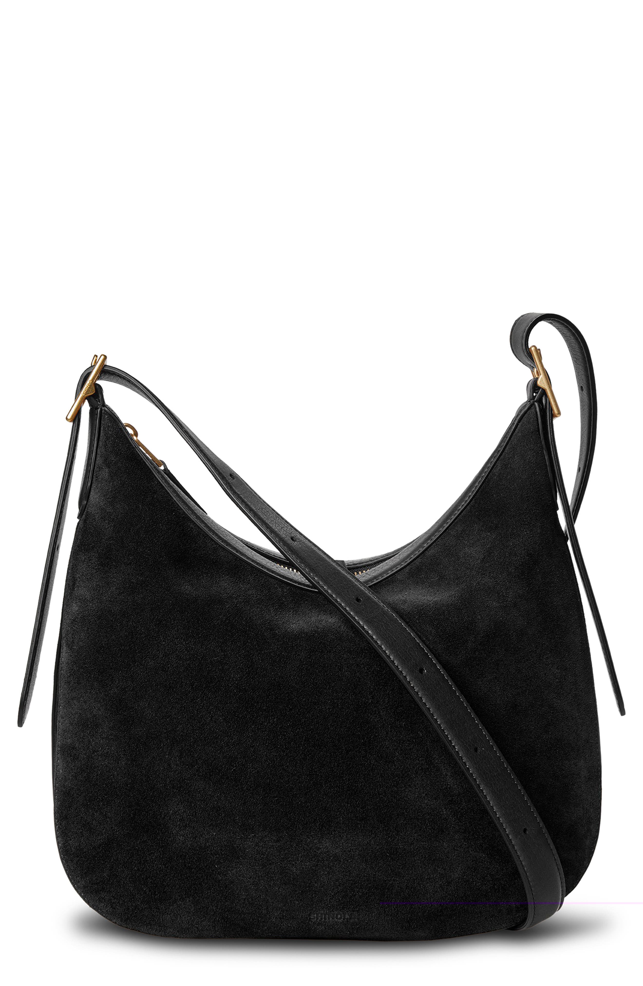 Medium Bixby Leather Crossbody Bag, Main, color, BLACK