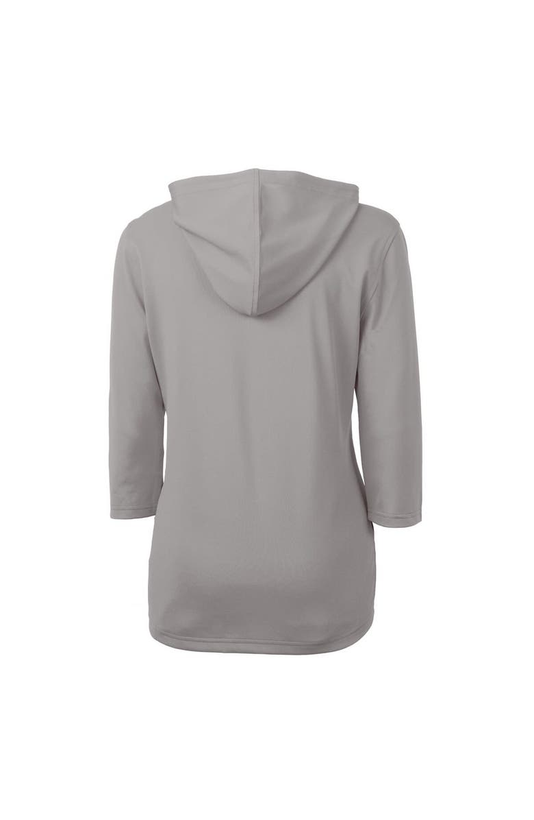 Cutter & Buck Women's Cutter & Buck Gray Michigan Wolverines Vault Virtue Eco Pique Recycled Half-Zip Pullover Hoodie, Alternate, color, 