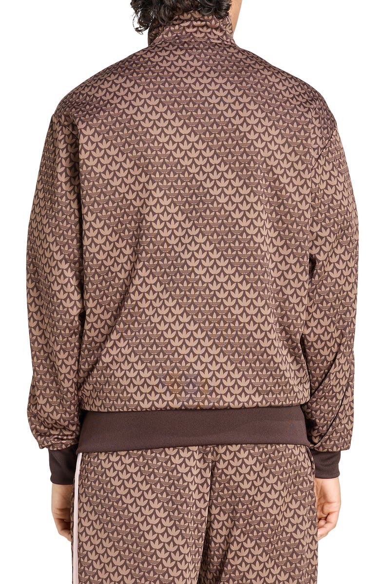 adidas Monogram Firebird Recycled Polyester Track Jacket, Alternate, color, Coffee/ Earth / Sandy Pink