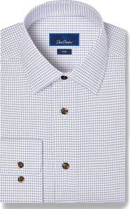 David Donahue Trim Fit Dobby Check Dress Shirt