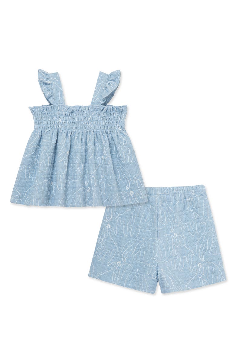 FOCUS Seaside Babydoll Tunic & Shorts Set, Main, color, Blue