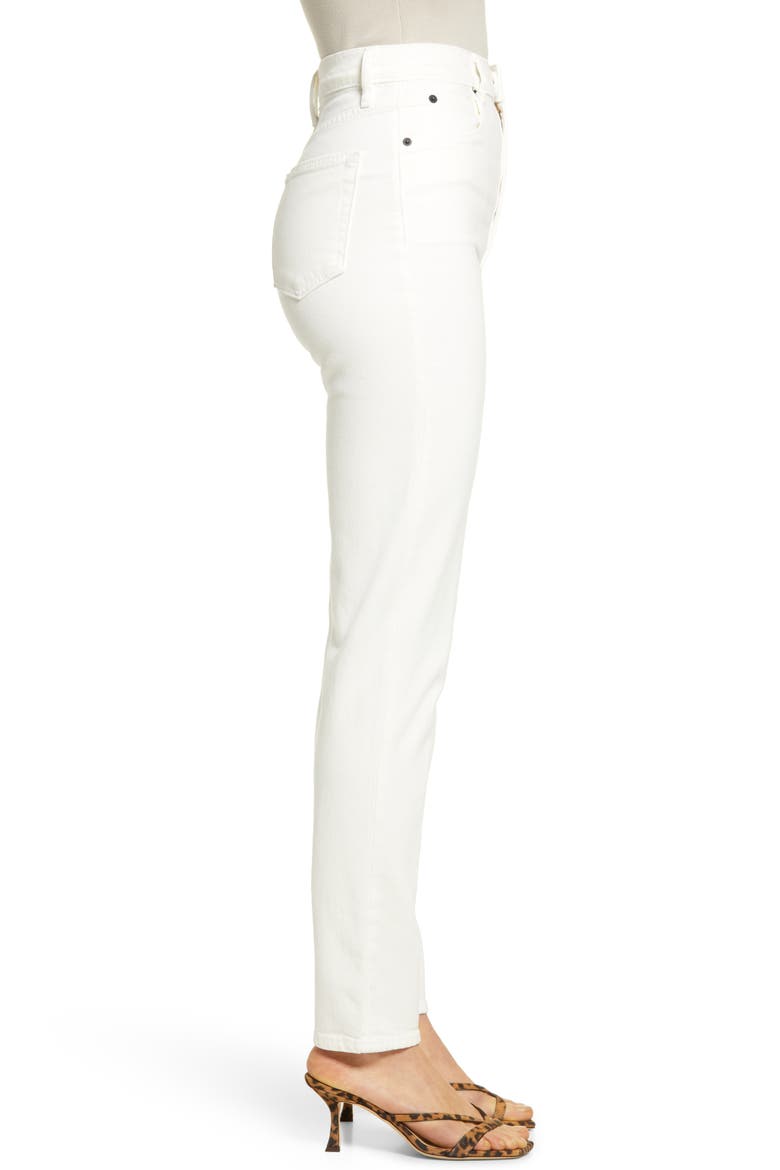 Beatnik High Waist Ankle Slim Jeans, Alternate, color, WHITE