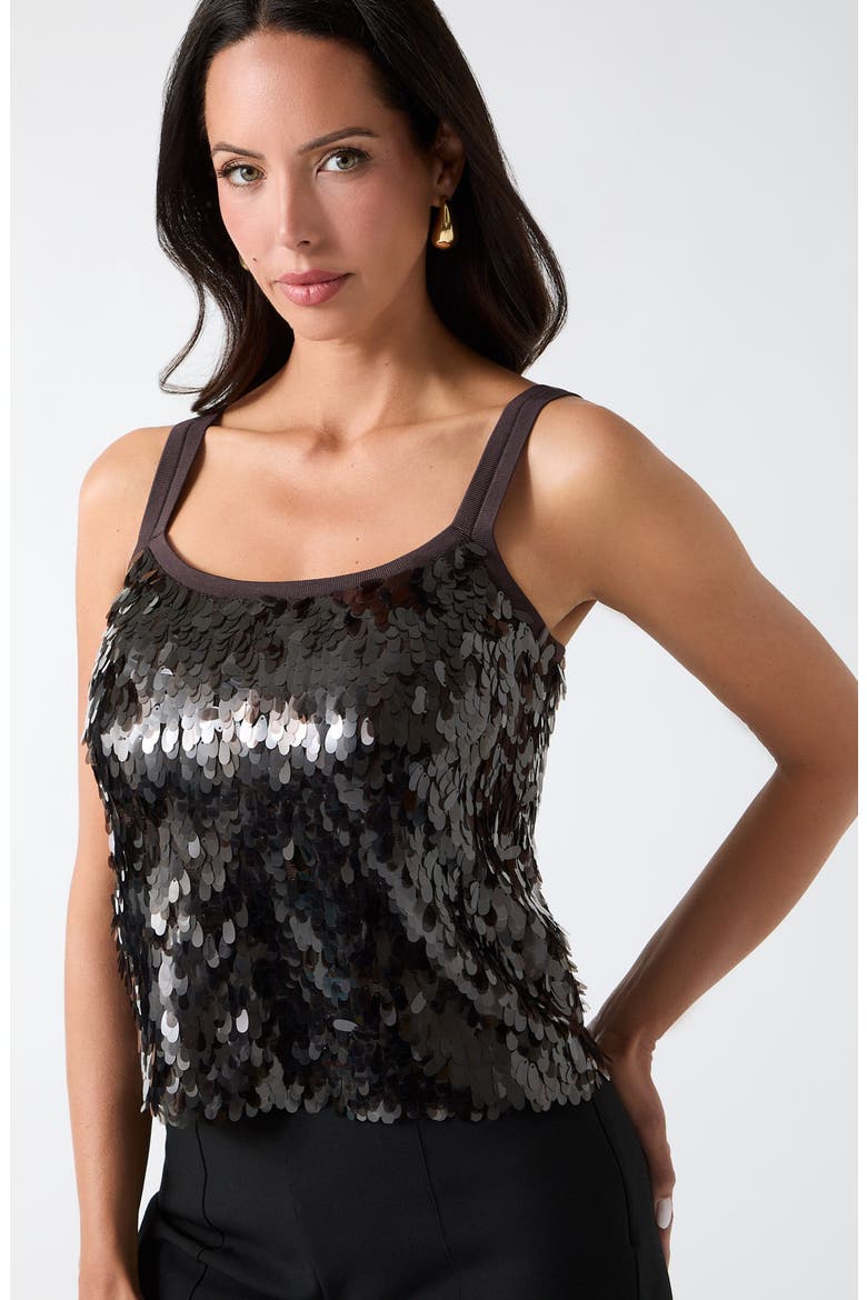 Rita Sequin Paillette Tank, Alternate, color, CHOCCO BROWN