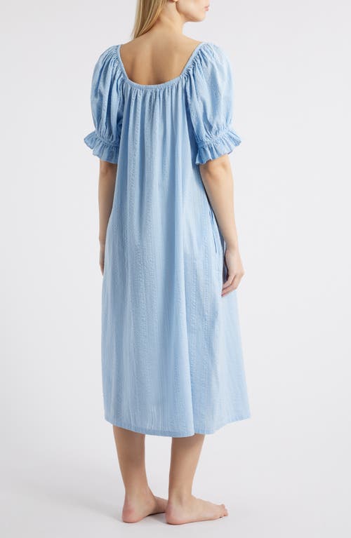 Shop Nordstrom Seersucker Nightgown In Blue Windsurfer