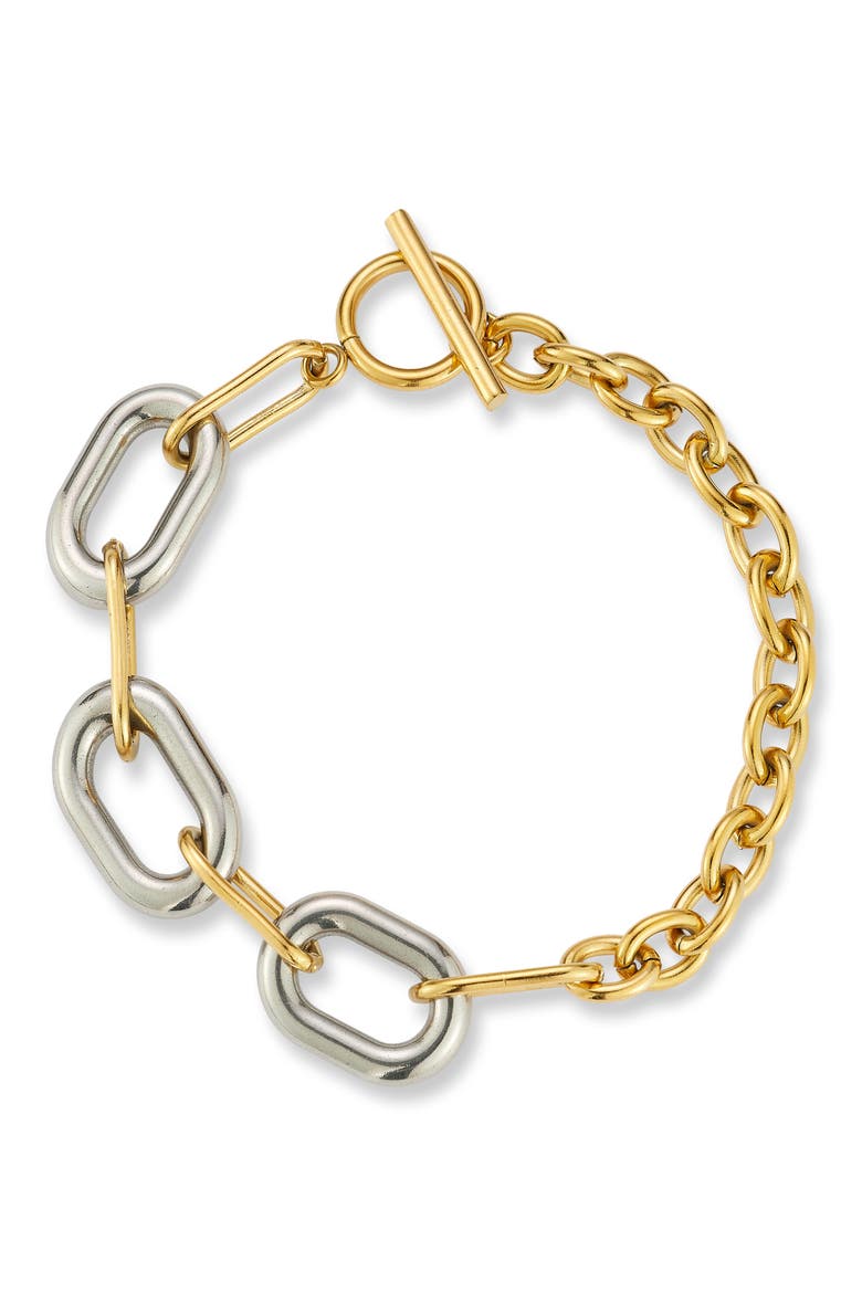 Two-Tone Link Bracelet, Main, color, TWO TONE