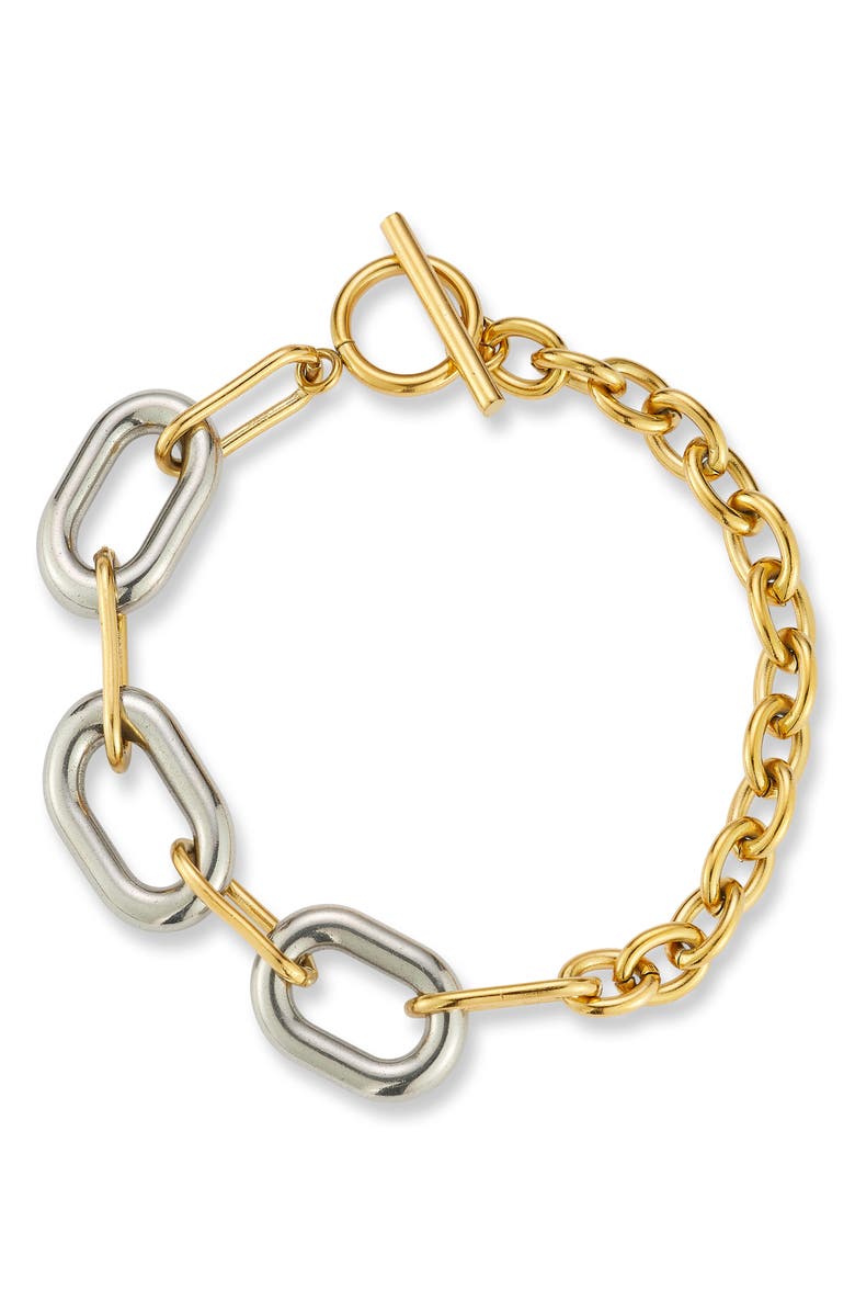 GLAZE JEWELRY Two-Tone Link Bracelet, Main, color, Two Tone