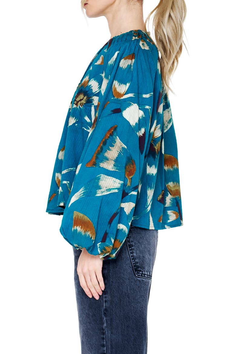 Faye Balloon Sleeve Pleated Top, Alternate, color, TEAL