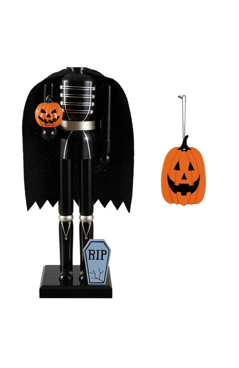 Halloween Wood Skeleton with Ornament Nutcrackers