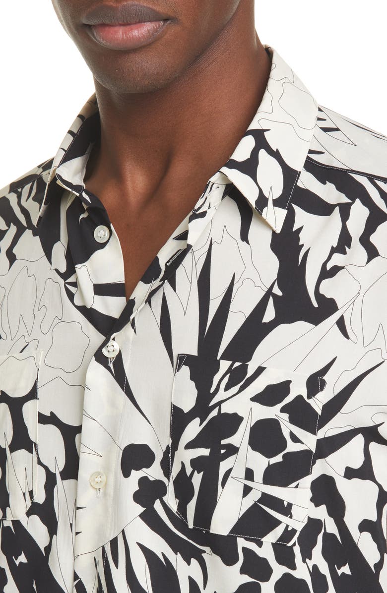 Saint Laurent Jungle Print Button-Up Shirt, Alternate, color, 