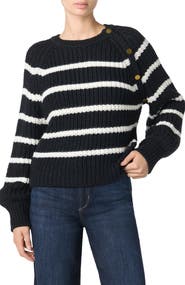 Joe's Striped Shoulder Button Sweater