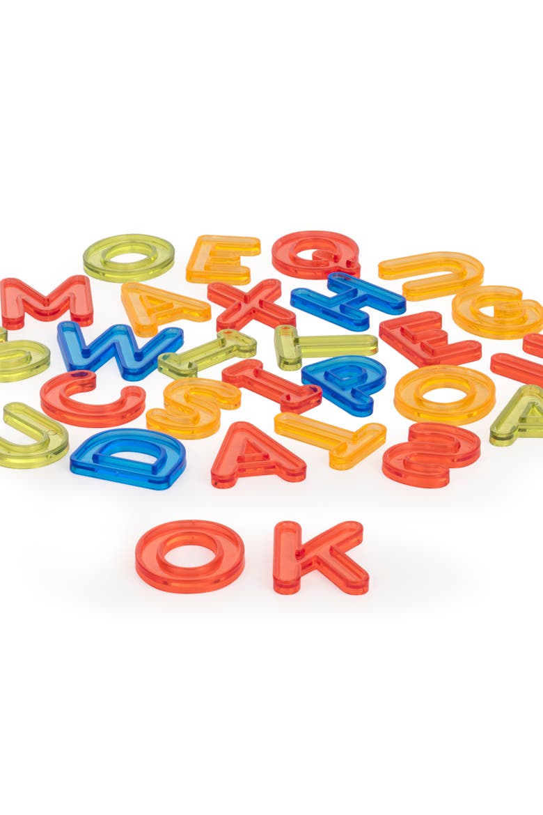 Translucent Uppercase Letters 76 Pcs, Alternate, color, Orange Multi