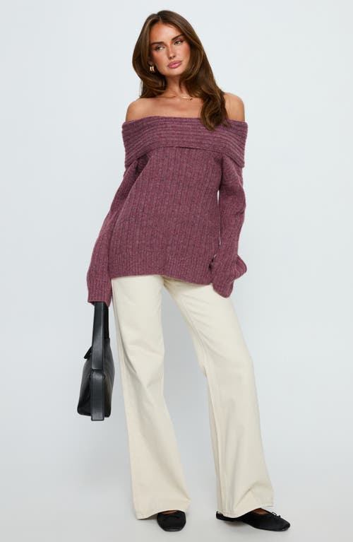 Princess Polly Snowie Off The Shoulder Sweater In Pink