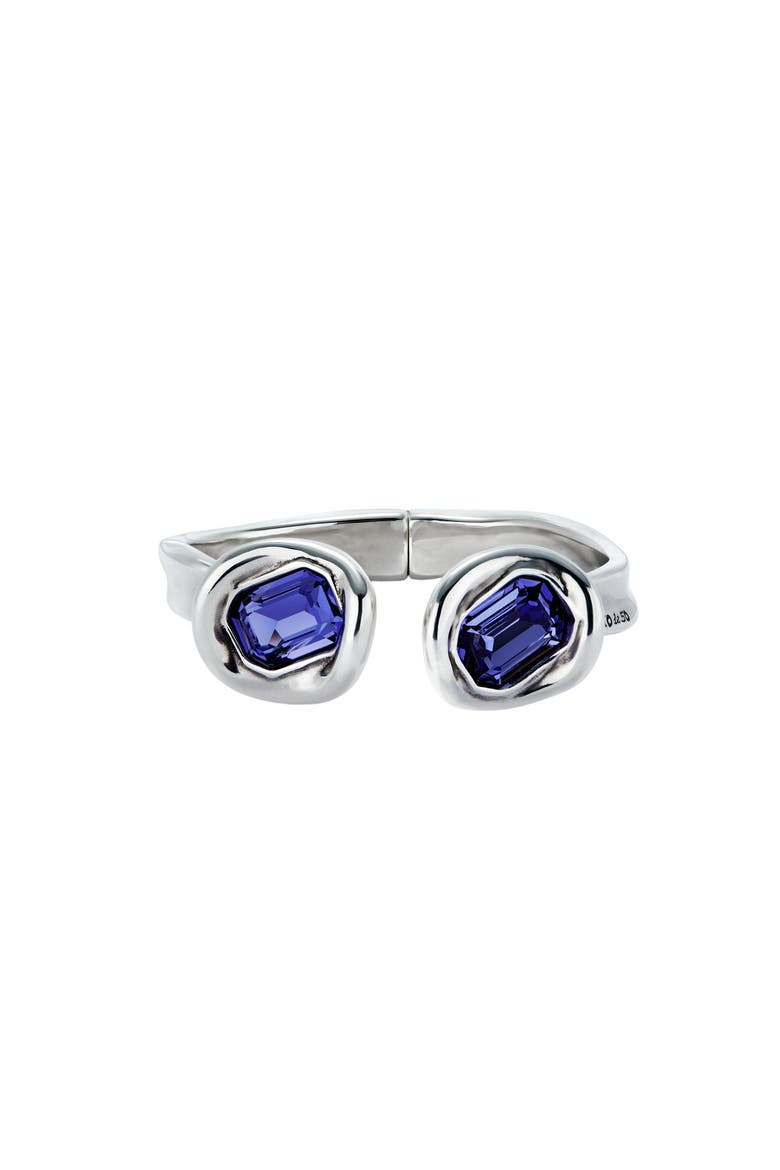Purple Crystal Rigid Bracelet, Main, color, Silver