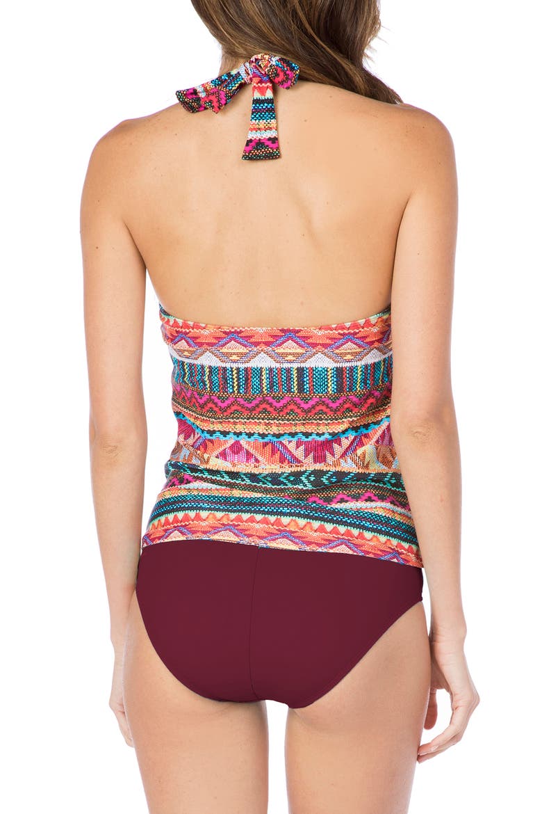 Borders Halter Tankini Top, Alternate, color, BLACK MULTI