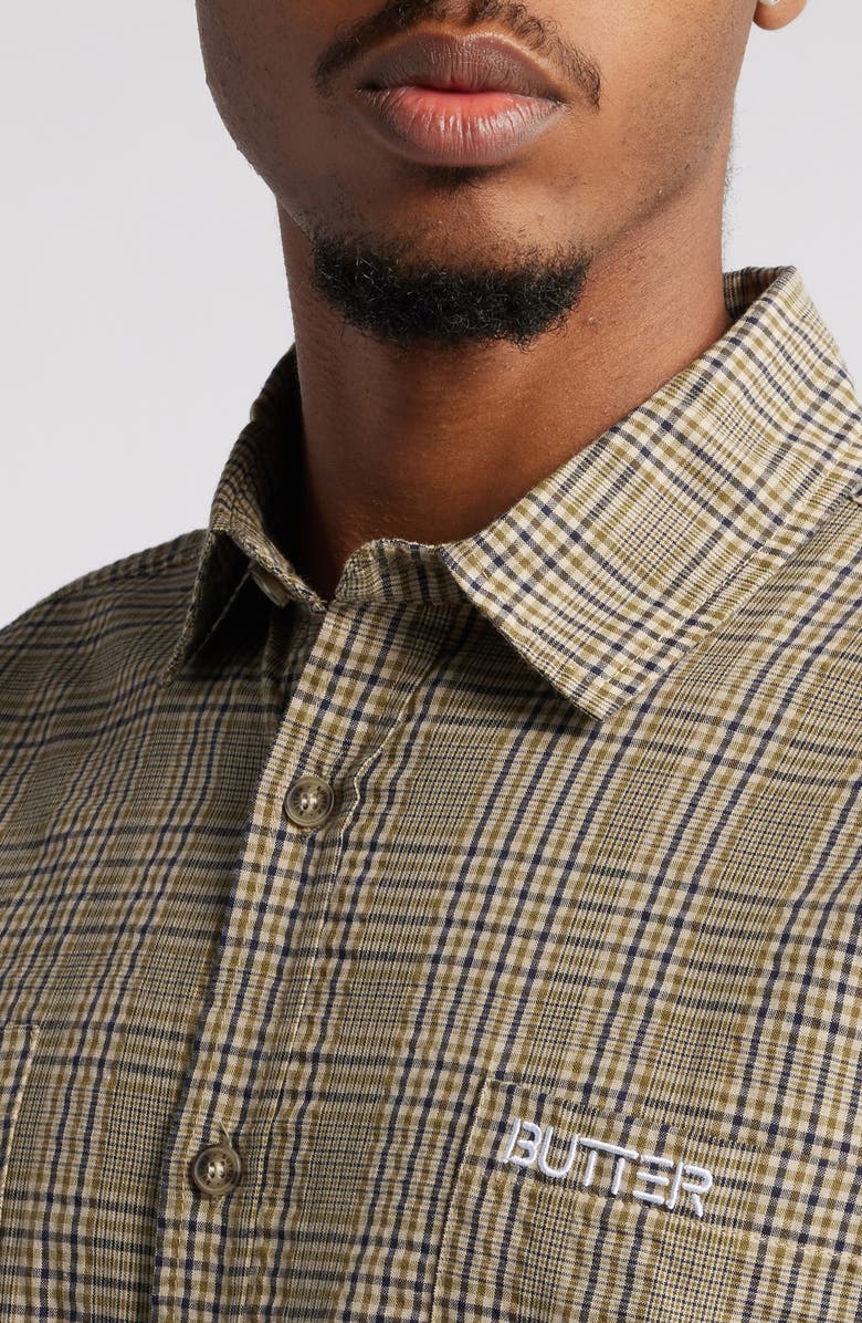 Butter Goods Equipt Plaid Cotton Button-Up Shirt, Alternate, color,