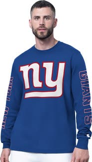 STARTER Men's Starter Royal New York Giants Clutch Hit II Long-Sleeve T-Shirt