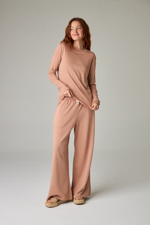 Garda Eco-Luxe Rib Crew-Neck Long Sleeve Top - Ultra Luxe Flow