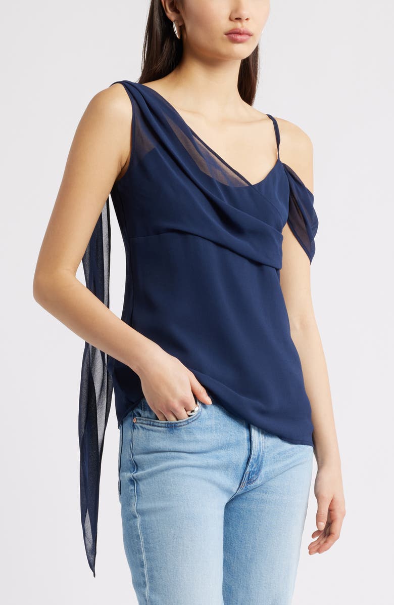 Open Edit Drape Scarf Top, Main, color, Navy Iris