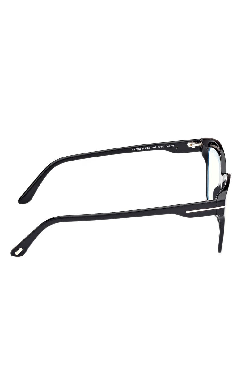 TOM FORD 53mm Square Blue Light Blocking Optical Glasses, Alternate, color, 
