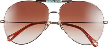 62mm Aviator Sunglasses