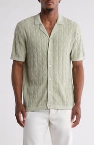 TRUTH Textured Short Sleeve Button-Up Polo