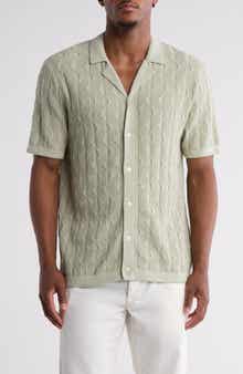 TRUTH Textured Short Sleeve Button-Up Polo