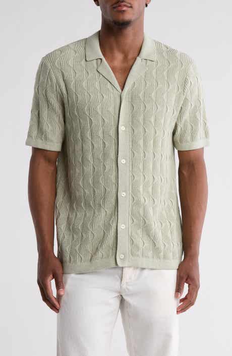 TRUTH Textured Short Sleeve Button-Up Polo