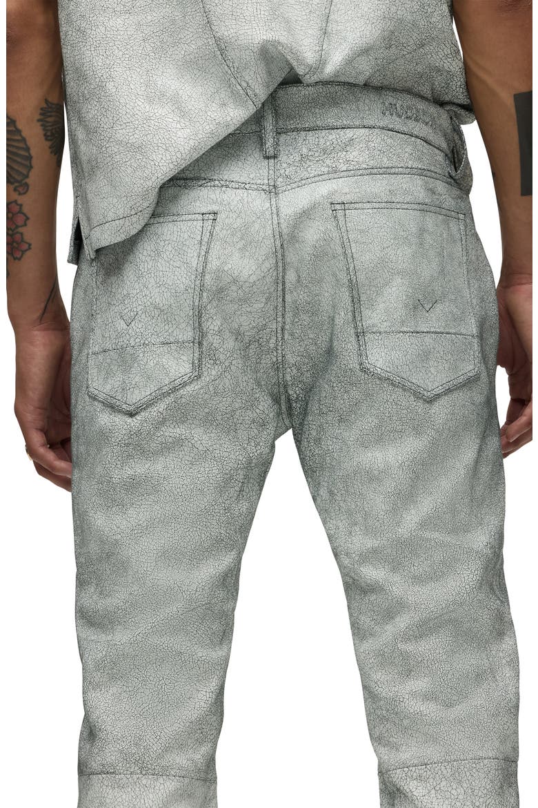 Walker Kick Flare Leather Jeans, Alternate, color, CRACKED WHITE