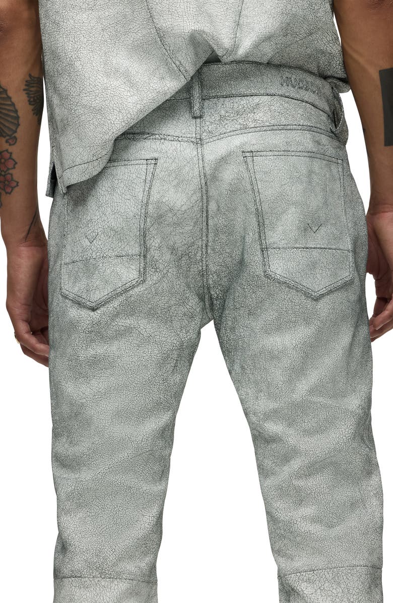 Hudson Jeans Walker Kick Flare Leather Jeans, Alternate, color, Cracked White
