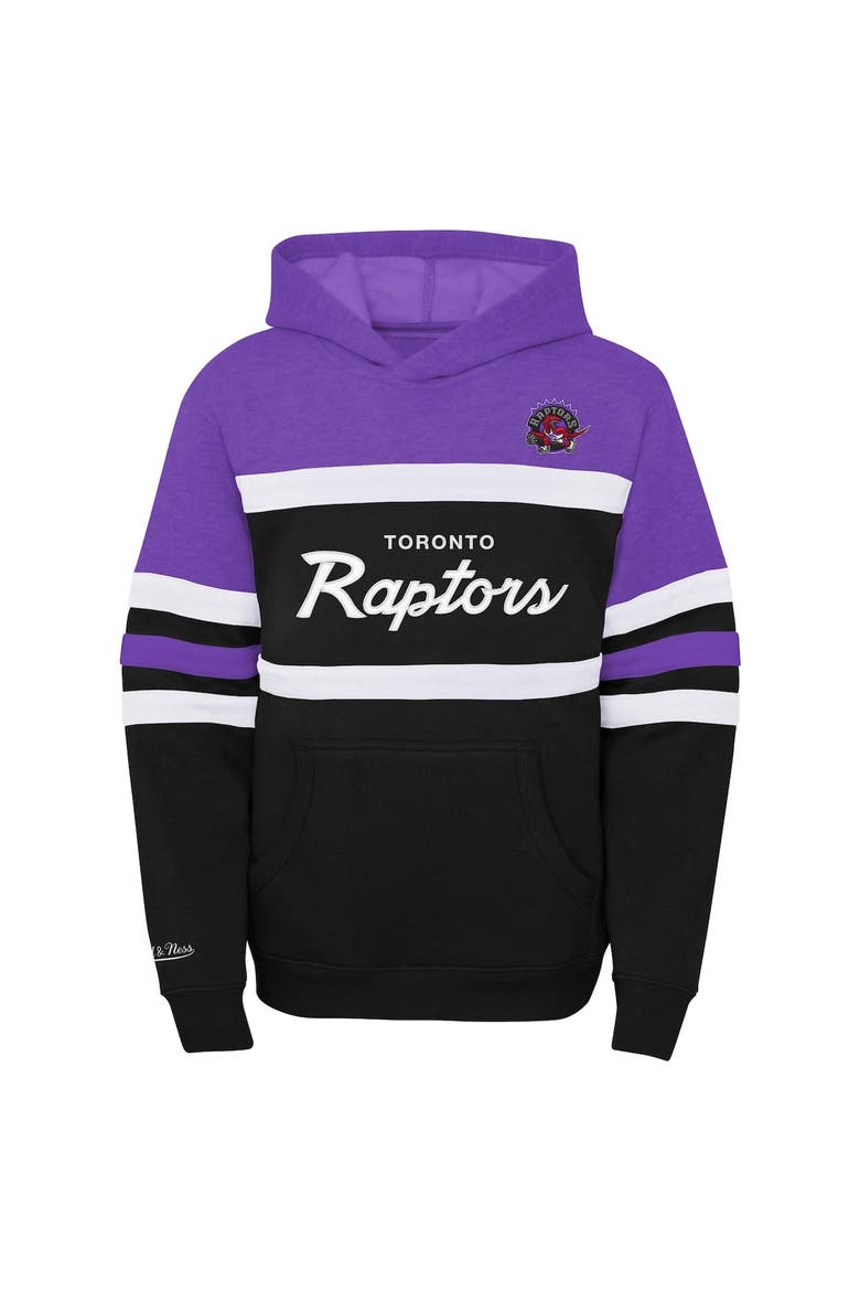 Youth Mitchell & Ness Purple/Heather Gray Toronto Raptors Hardwood Classics Head Coach Pullover Hoodie, Alternate, color, Purple