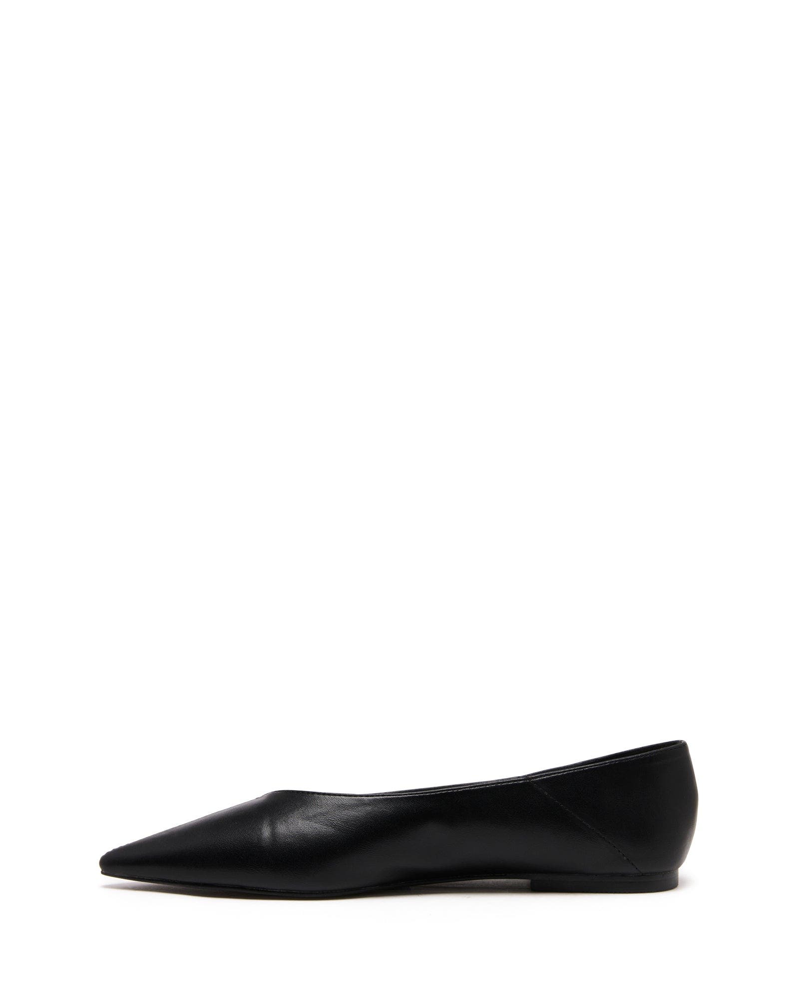 Therapy Australia Clara Pointed Toe Flats, Alternate, color, Black Smooth Pu