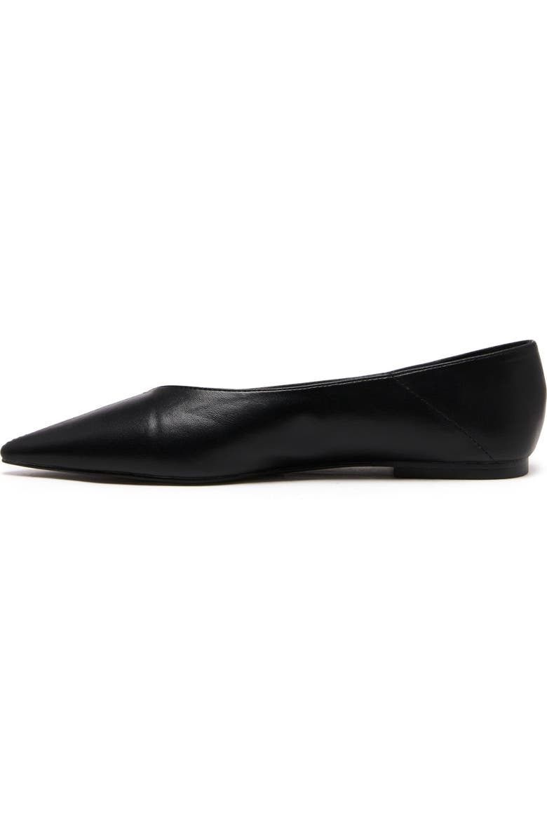 Therapy Australia Clara Pointed Toe Flats, Alternate, color, Black Smooth Pu