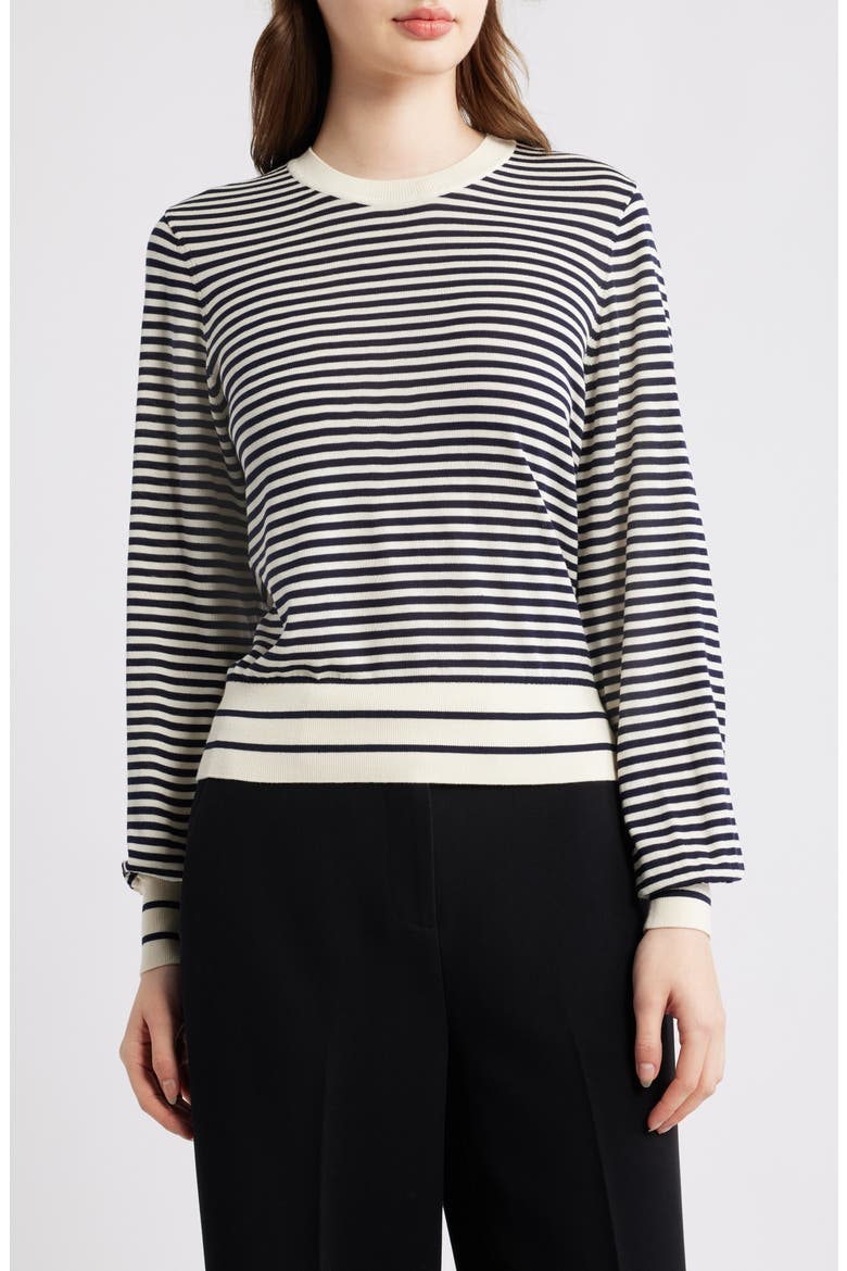 The Stripe Sweater, Main, color, CREAM MULTI