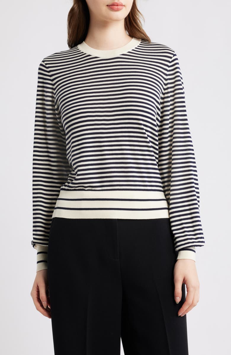 FRAME The Stripe Sweater, Main, color, Cream Multi