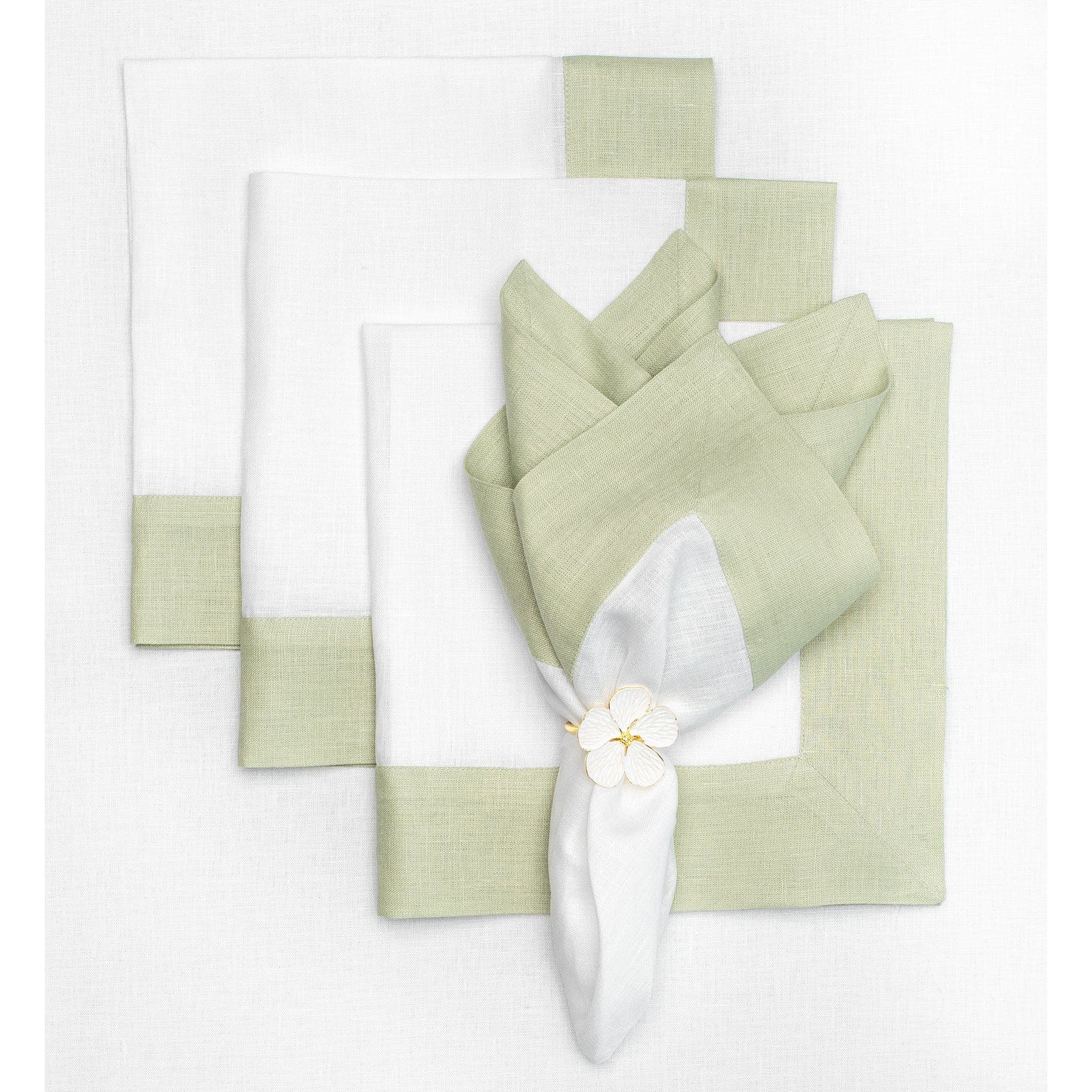Sage Green and White