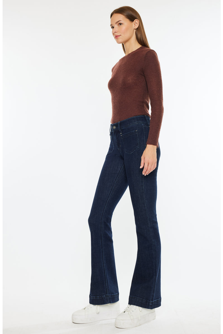 Star Mid Rise Bootcut Jeans, Alternate, color, Super Dark Blue