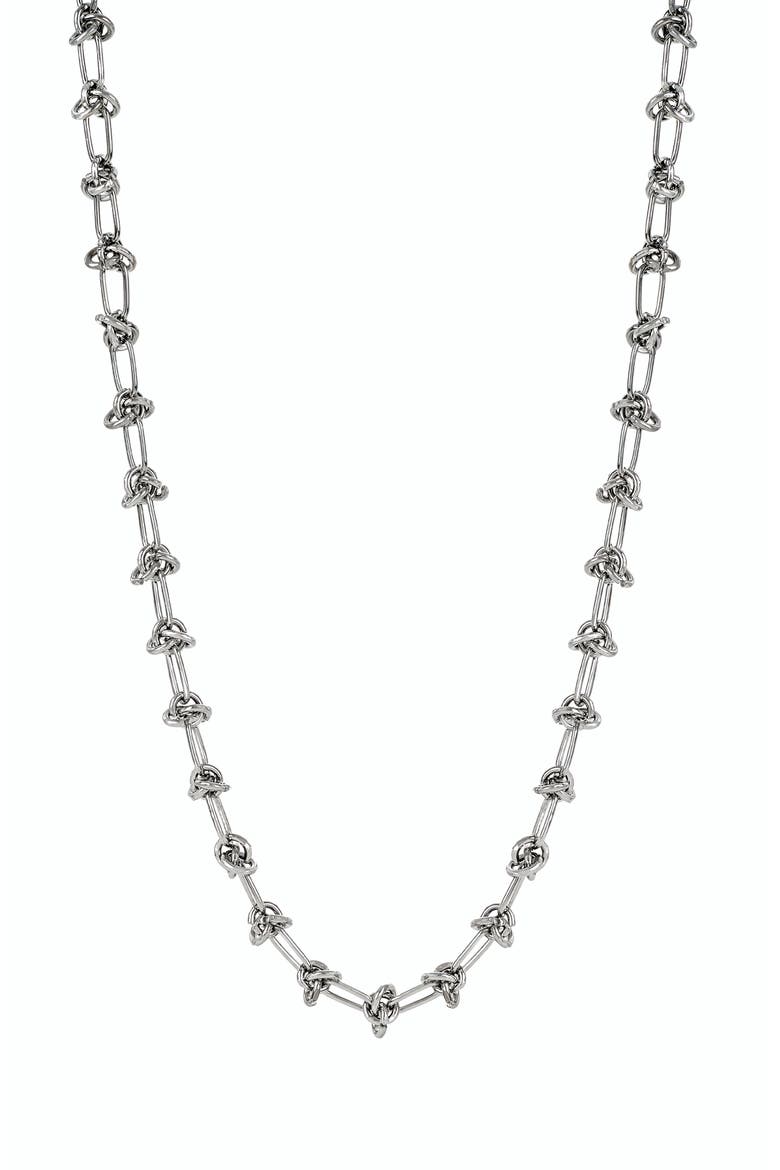 Men's Oval Link Necklace, Main, color, SILVER