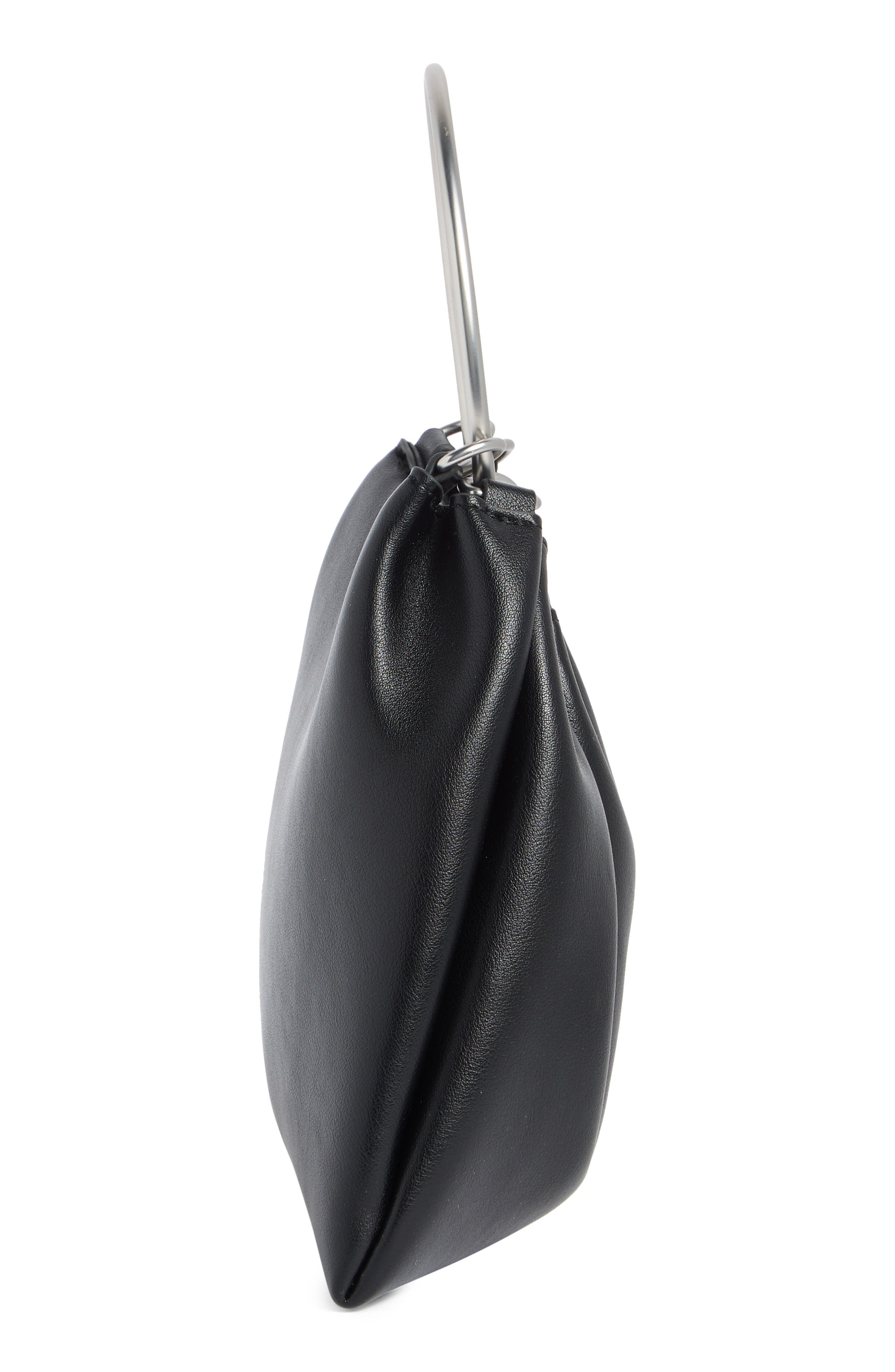 BCBG Ring Top Handle Clutch, Alternate, color, Black