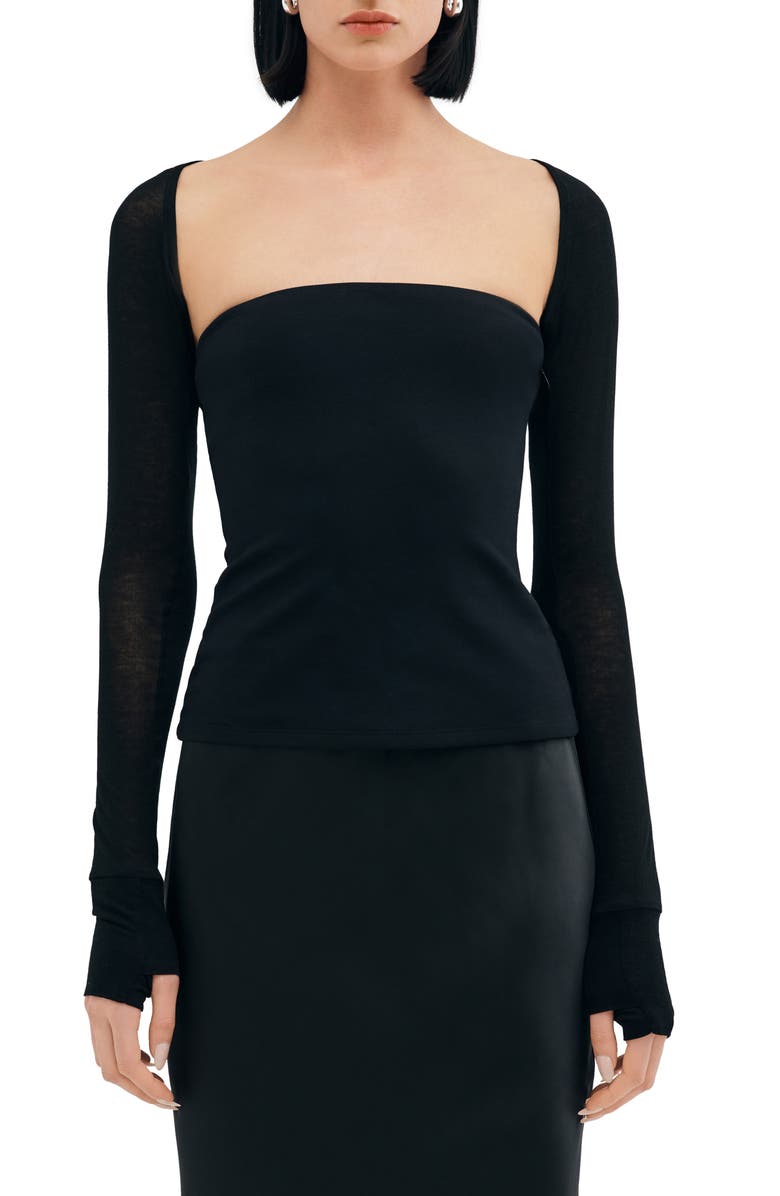 Two Lines by Marcella Victoria Bolero, Main, color, Black