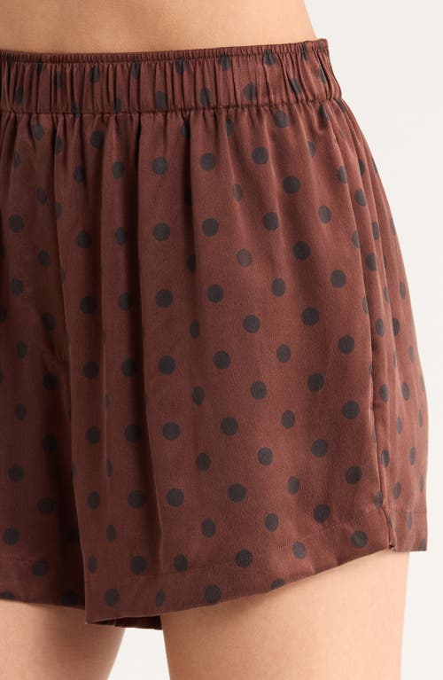 Lunya Washable Silk Button Up Short Set In Brown