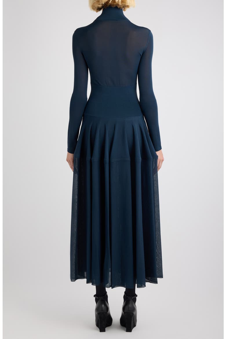 Long Sleeve Peplum Midi Dress, Alternate, color, MARINE