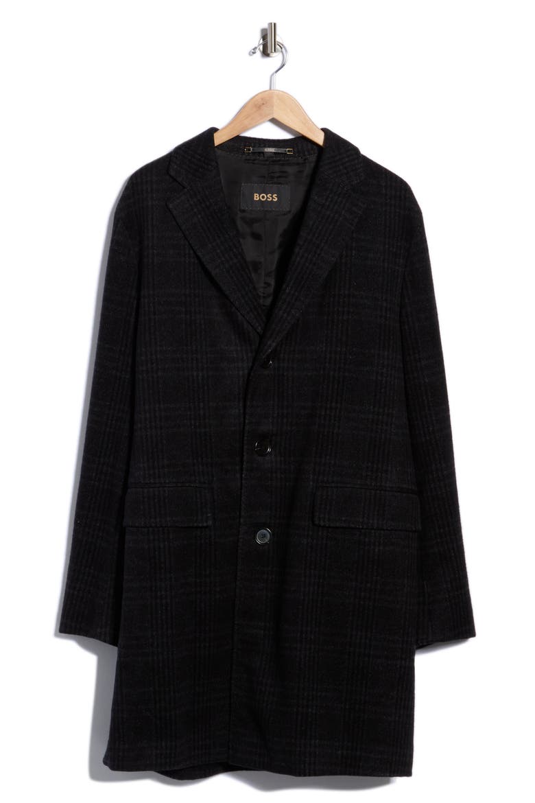 Virgin Wool & Cashmere Coat, Main, color, BLACK