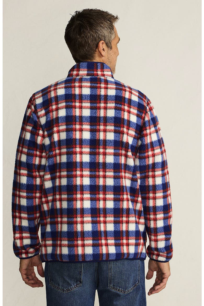 Full Zip High Pile Fleece Jacket, Alternate, color, Navy/Bourbon Plaid