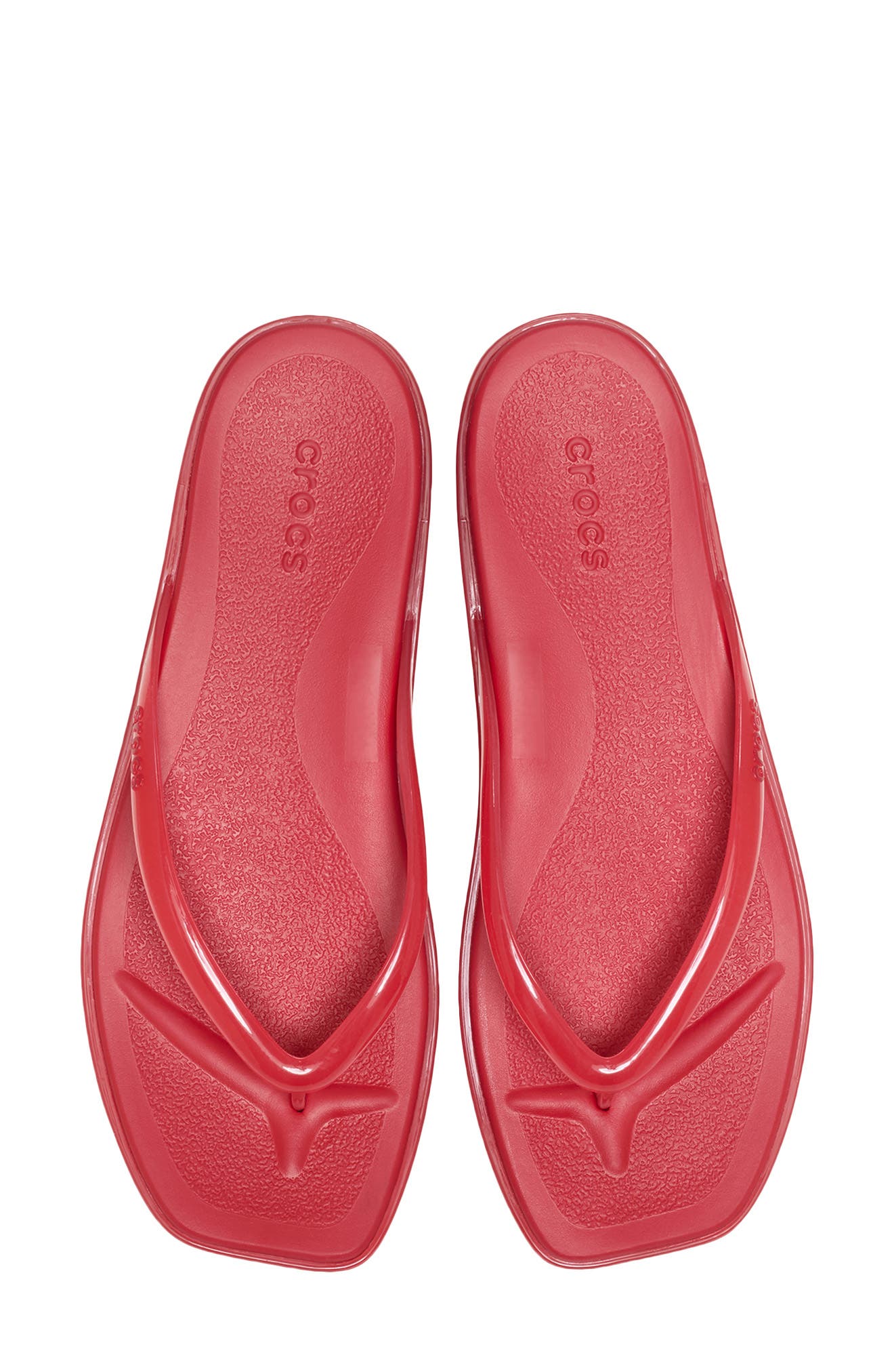CROCS Miami Jelly Flip Flop, Alternate, color, Court Red Jelly