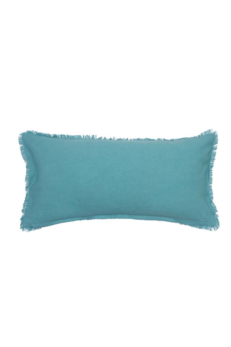 Tufted Fringed Lumbar Throw Pillow, Alternate, color, White