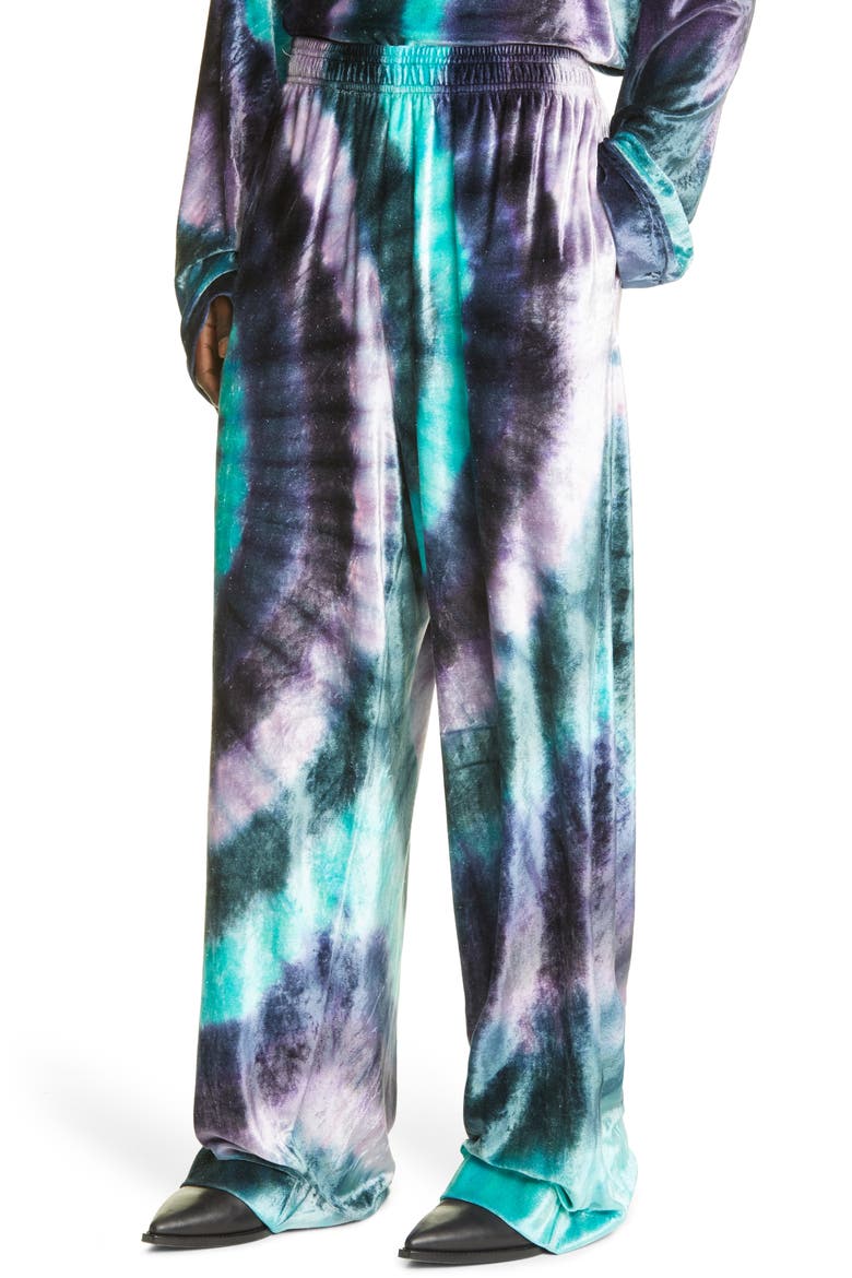 Studios Pexto Tie Dye Oversize Velour Joggers, Alternate, color, THISTLE PURPLE