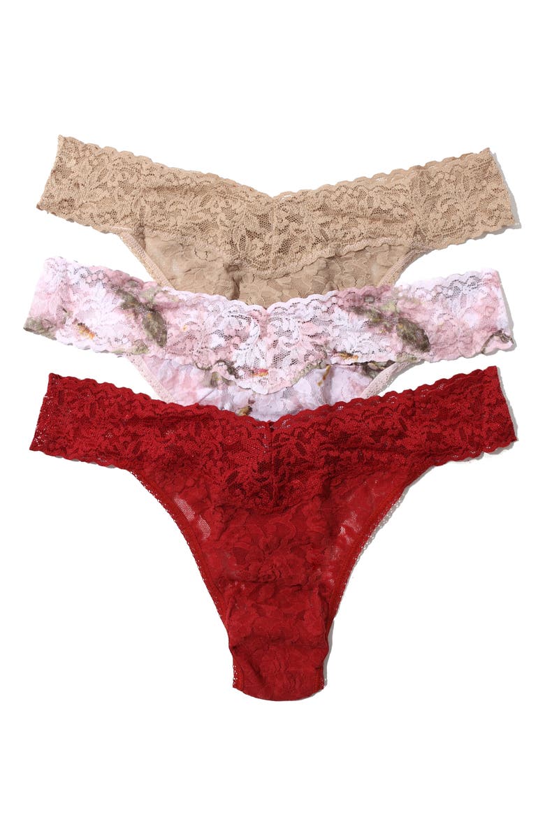 Hanky Panky 3-Pack Original Rise Thongs, Main, color, 