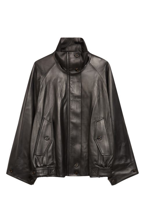 Eenk Leather Bomber Jacket In Brown